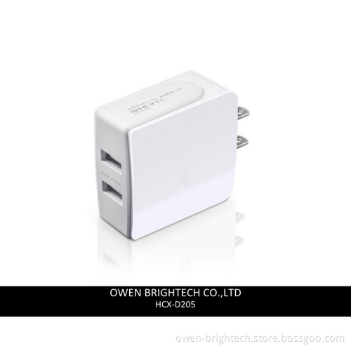 3.6A Dual-Port USB Rapid Charger/ Travel Charger (HCX-D205)